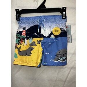 Cat & Jack Swim trunks Boy NWT Seal Ocean